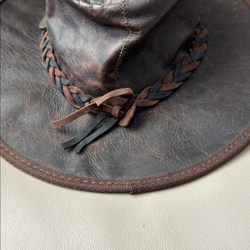 Barmah Crackle Kangaroo Leather Squashy hat.